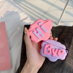 AirPod 2 Case 3D HI BYE Cloud Letter Cartoon Soft Silicone Wireless Earphone Cases For Apple Airpods Case Cute Cover